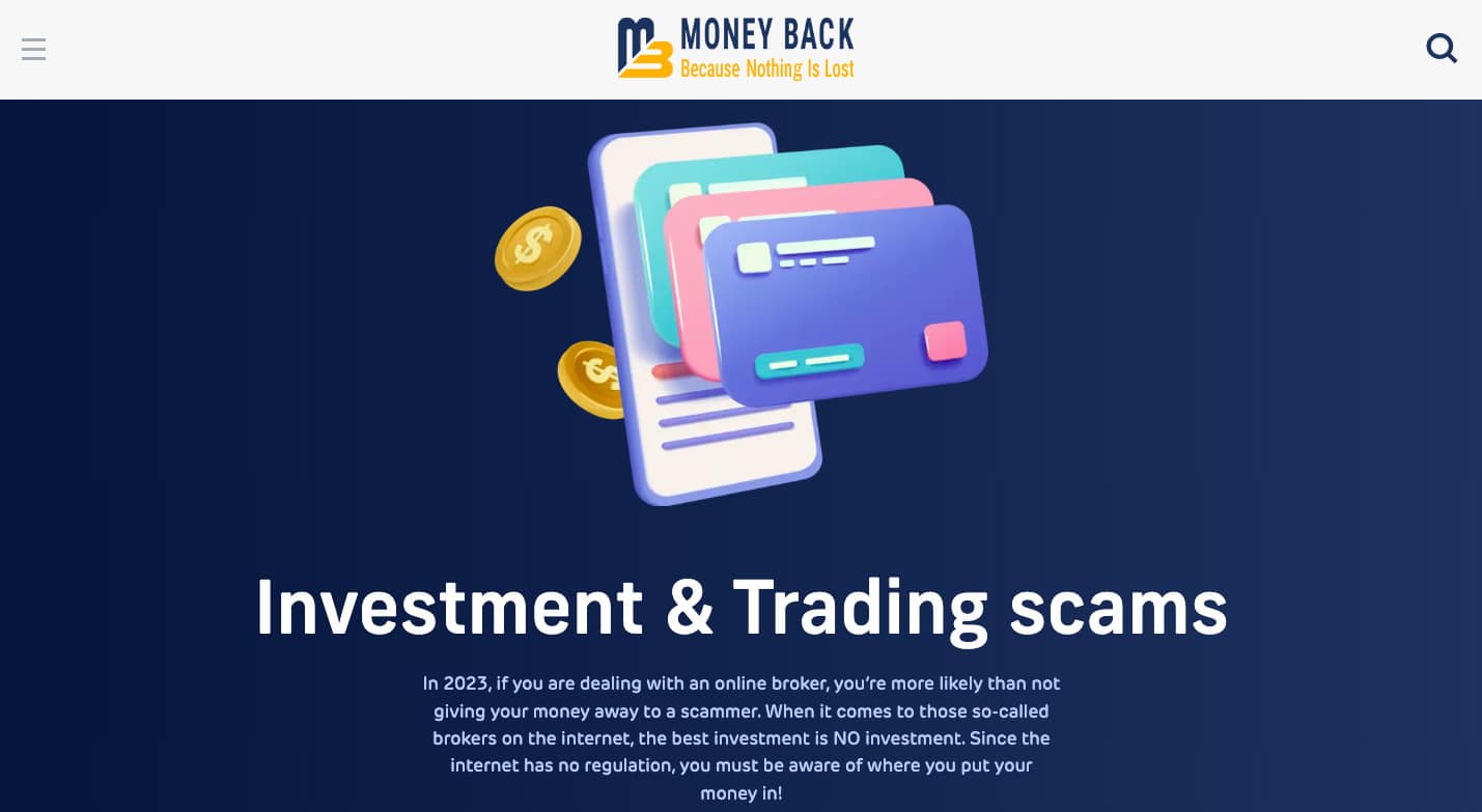 Money Back website