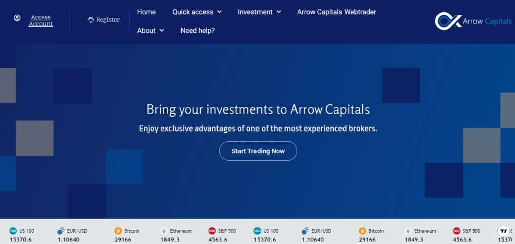 Arrow Capitals website