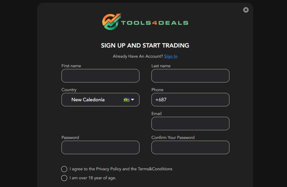 ToolsDeals Registration Process